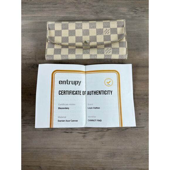 Louis Vuitton Damier Azur Textured Wallet- France- Great Used Condition - Picture 1 of 7